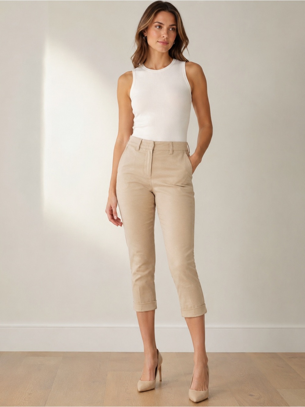 Alice + Olivia Linen Straight Leg 3/4 Pant NWOT